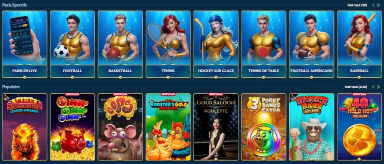 Aquawin Casino interface