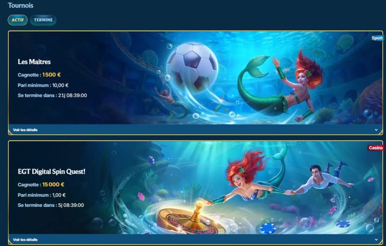 Aquawin Casino tournois